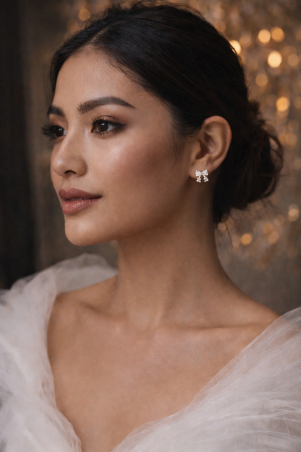 petite crystal bow studs