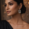 crystal bow drop earrings
