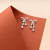 crystal bow drop earrings