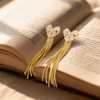 crystal heart tassel drops