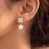 pearl bloom drop earrings