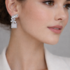 crystal bloom square drop earrings – elegant stone studded statement earrings.