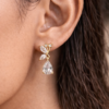 gold plated butterfly stone drop earrings