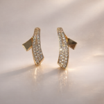 lumifold crystal ribbon earrings – korean style anti tarnish daily wear studs