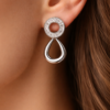 elegant crystal halo teardrop silver plated earrings – stainless steel minimalist drop earrings