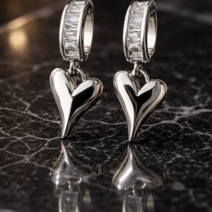 elegant crystal halo teardrop silver plated earrings – stainless steel minimalist drop earrings