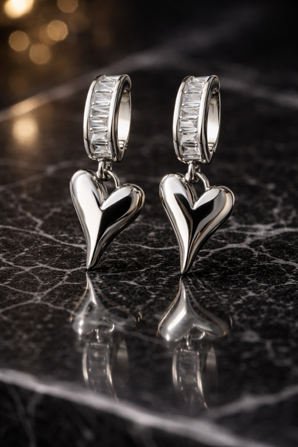 elegant crystal halo teardrop silver plated earrings – stainless steel minimalist drop earrings