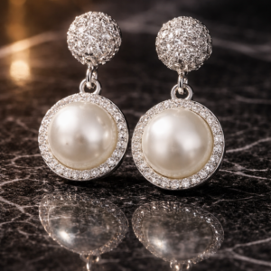 elegant crystal halo teardrop silver plated earrings – stainless steel minimalist drop earrings