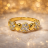 celeste spark gold plated crystal ring – multi stone statement ring