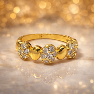 celeste spark gold plated crystal ring – multi stone statement ring