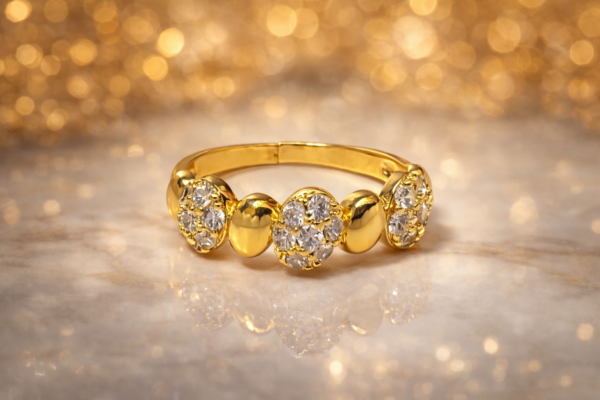 celeste spark gold plated crystal ring – multi stone statement ring