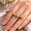 celeste spark gold plated crystal ring – multi stone statement ring