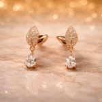 sparkling floral drop earrings – stainless steel silver plated crystal dangle earrings
